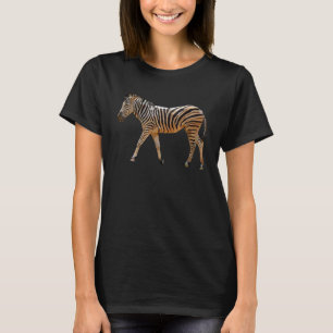 Colorful Walking Zebra Graphic T-Shirt