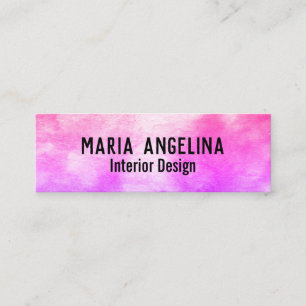 Colorful watercolor abstract art pink mini business card