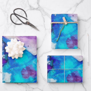 Colorful Watercolor Abstraction Wrapping Paper Sheet