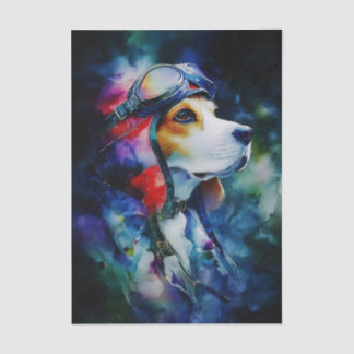 Colorful Watercolor Aviator Dog FC3R Decoupage Tissue Paper