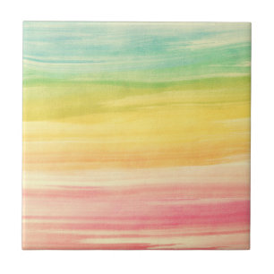 Colorful Watercolor Brushstrokes Tile