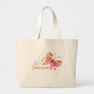 Colorful Watercolor butterfly motivational boho  Large Tote Bag