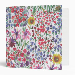 Colorful Watercolor Floral botanical Boho Garden  Binder
