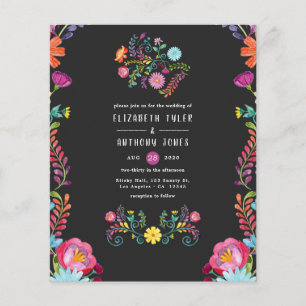 Colorful Watercolor Floral Mexican Fiesta Wedding Flyer