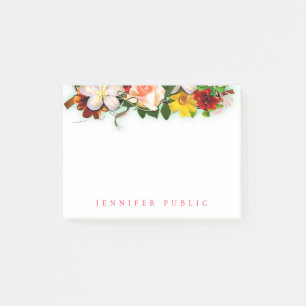 Colorful Watercolor Flower Bouquet Floral Template Post-it Notes