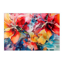Colorful Watercolor Flowers Vibrant Art