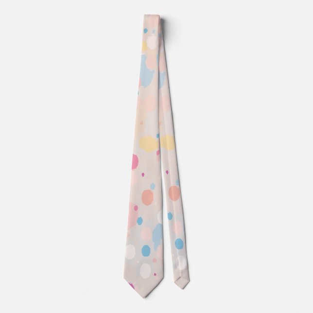 Colorful Watercolor Polka Dot Pattern Tie (Front)