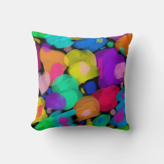 Colorful watercolor print throw pillow