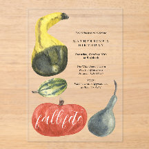 Colorful Watercolor Pumpkins Autumn Birthday Party