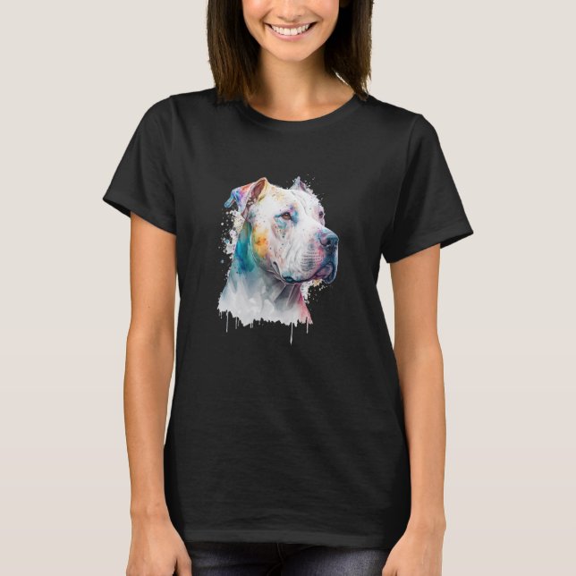 Colorful Watercolor splash Dogo argentino T-Shirt (Front)
