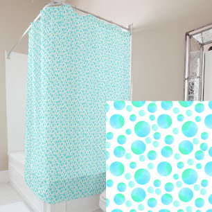 Colorful Watercolor Teal Blue Polka Dots