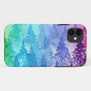 Colorful Watercolor Trees iPhone 11 Case