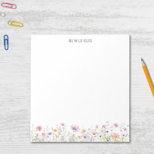 Colorful Watercolor Wildflower Floral Wild Ideas Notepad