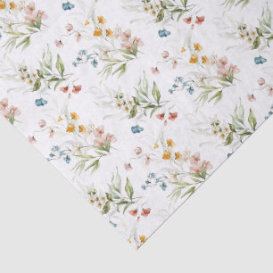 Colorful Watercolor Wildflowers 1600s Art Tissue Paper