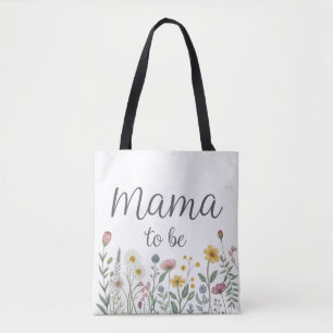 Colorful Watercolor Wildflowers Boho Floral Design Tote Bag