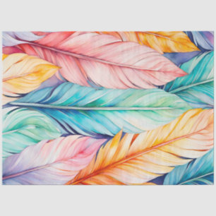 Colorful Watercolour Feather Art Tissue Paper