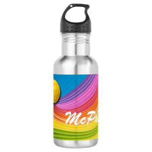 Colorful Wave design Pickleball personalize Name 532 Ml Water Bottle
