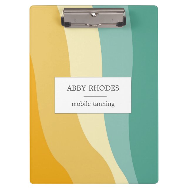 Colorful wave lines personalized clipboard (Front)