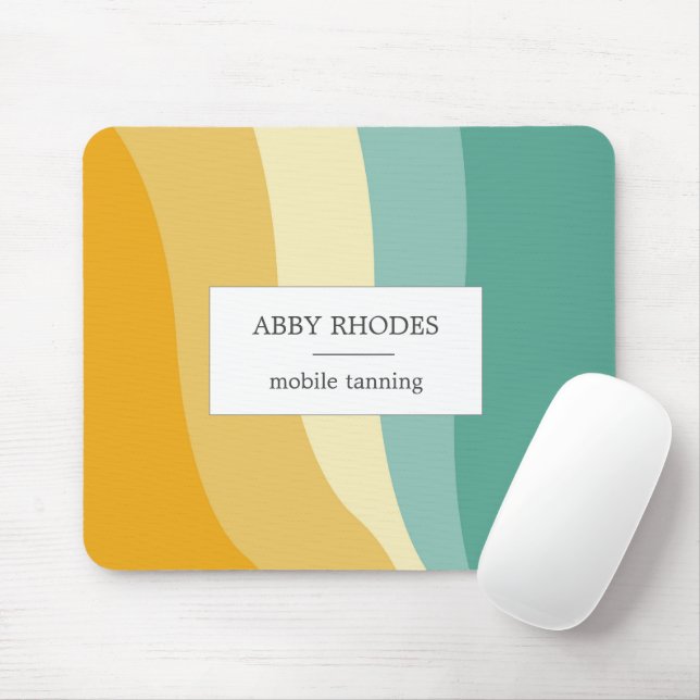 Colorful wave lines personalized mouse pad (With Mouse)