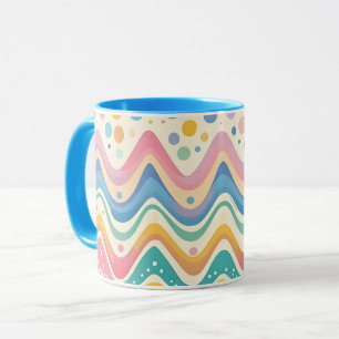 Colorful Wavy Chevron Zigzag Pattern Mug