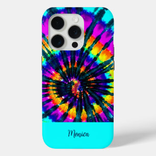 COLORFUL WEB INSPIRED TIE-DIE DESIGN iPhone 15 PRO CASE
