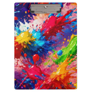 Colorful Wet Paint Splash Design Clipboard