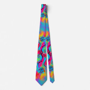 COLORFUL WHIMSICAL FLOWERS TIE