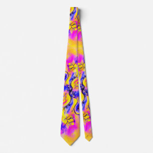 COLORFUL WHIMSICAL FLOWERS TIE