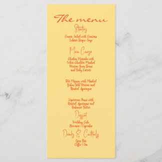 Colorful Whimsical Vintage Handwritten Style Menu