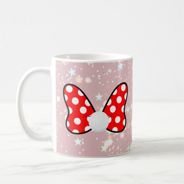 Colorful White and Red Ribbon Coffee Mug (Left)