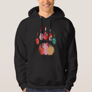 Colorful Wild Animal Paw Wilderness Wildlife Natur Hoodie