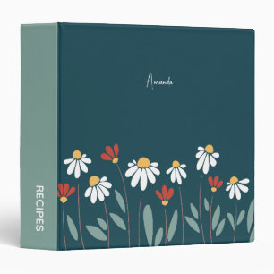Colorful wild flowers 3 ring binder