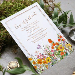 Colorful Wild Flowers Country Wedding Postponement Invitation