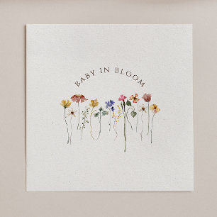 Colorful Wildflower Baby In Bloom Baby Shower Napkin