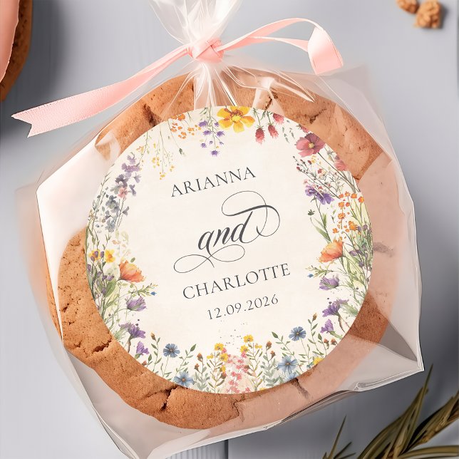 Colorful Wildflower Botanical Wedding Sticker (Créateur téléchargé)