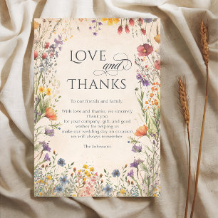 Colorful Wildflower Botanical Wedding Thank You Card