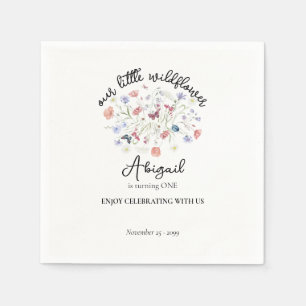 Colorful Wildflower Centerpiece 1st Birthday Party Napkin