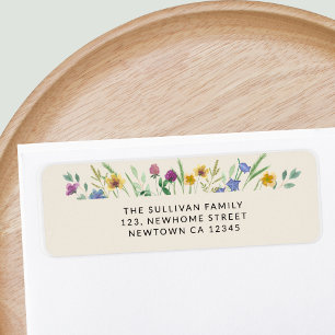 Colorful Wildflower Ecru Return Address