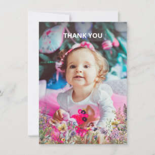 Colorful Wildflower Floral Watercolor Birthday Thank You Card