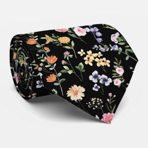 Colorful Wildflower Meadow Spring Floral Garden Tie