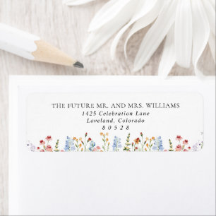 Colorful Wildflower Meadow Wedding Return Address