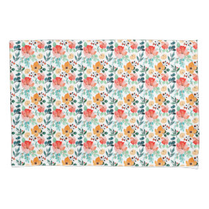 Colorful Wildflower Mixed Floral Pattern Pillowcase