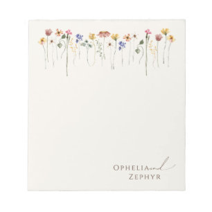 Colorful Wildflower Personalized Note Pad