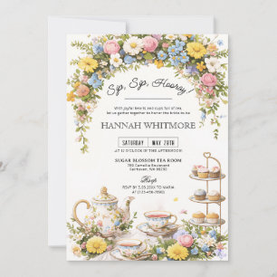 Colorful Wildflower Tea Party Digital Download Invitation