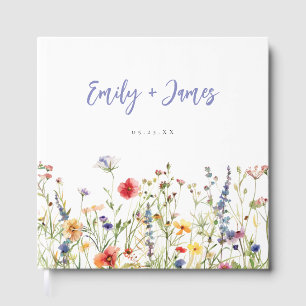 Colorful Wildflower Wedding Guest Book