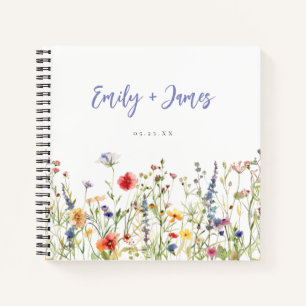 Colorful Wildflower Wedding Guest Book