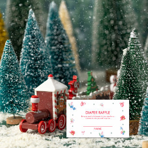 Colorful Winter Diaper Raffle Baby Shower  Enclosure Card