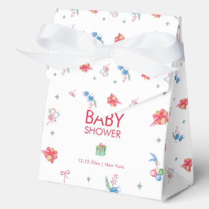 Colorful Winter It's Cold Outside Baby Shower  Favor Box