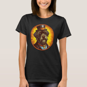 Colorful Wirehaired Pointing Griffon Dog Dad Mom B T-Shirt