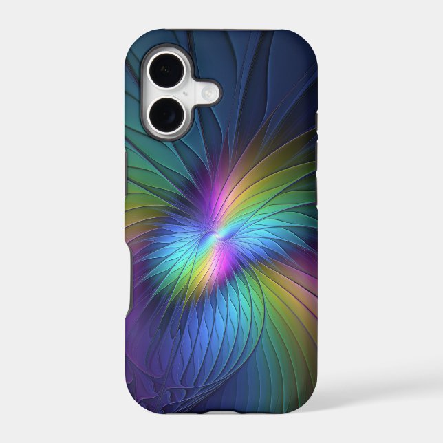 Colorful With Blue Modern Abstract Fractal Art (Verso)